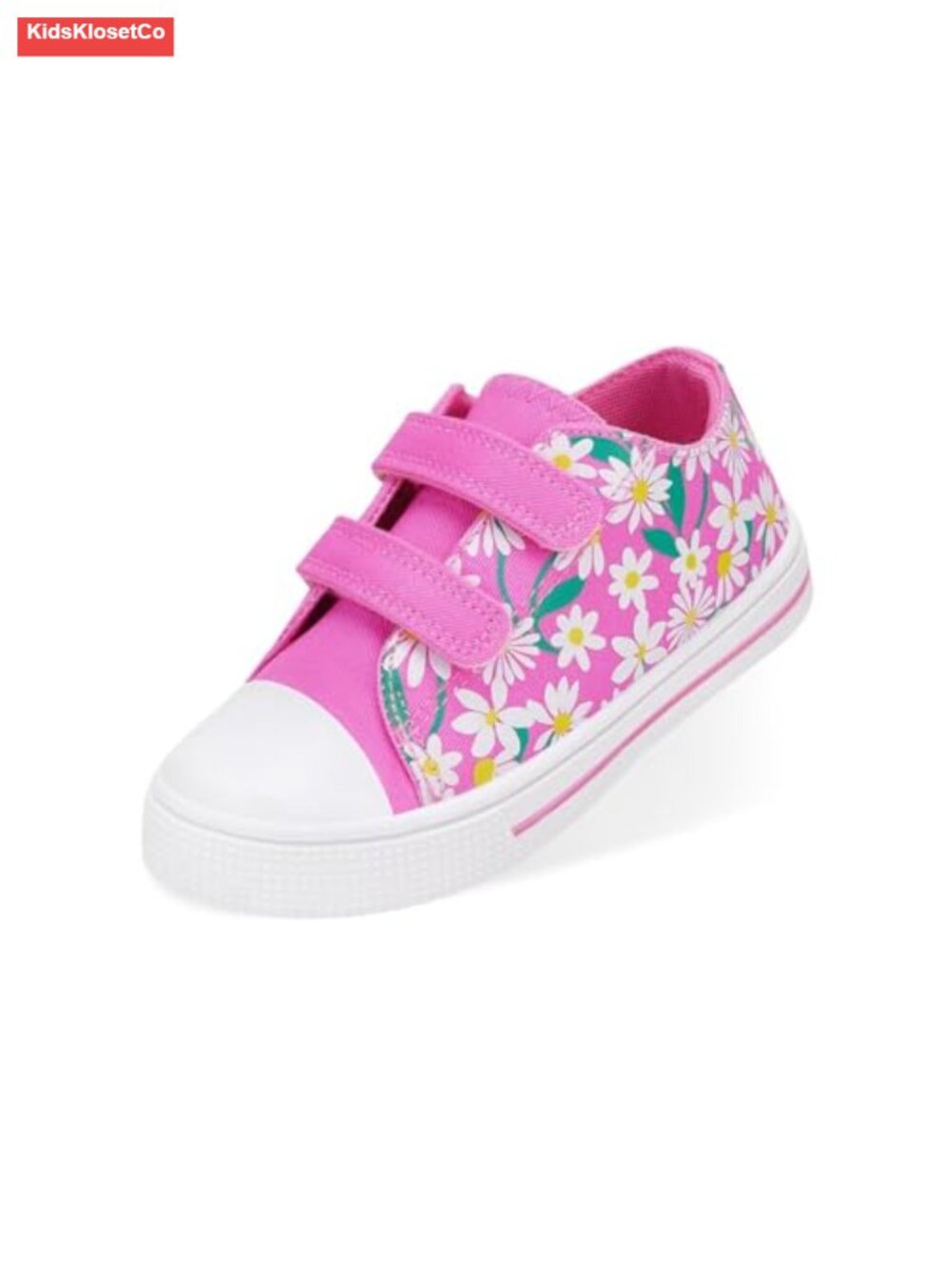 Canvas Low Top Sneakers with Hook and Loop Closure - Toddler Boys Girls